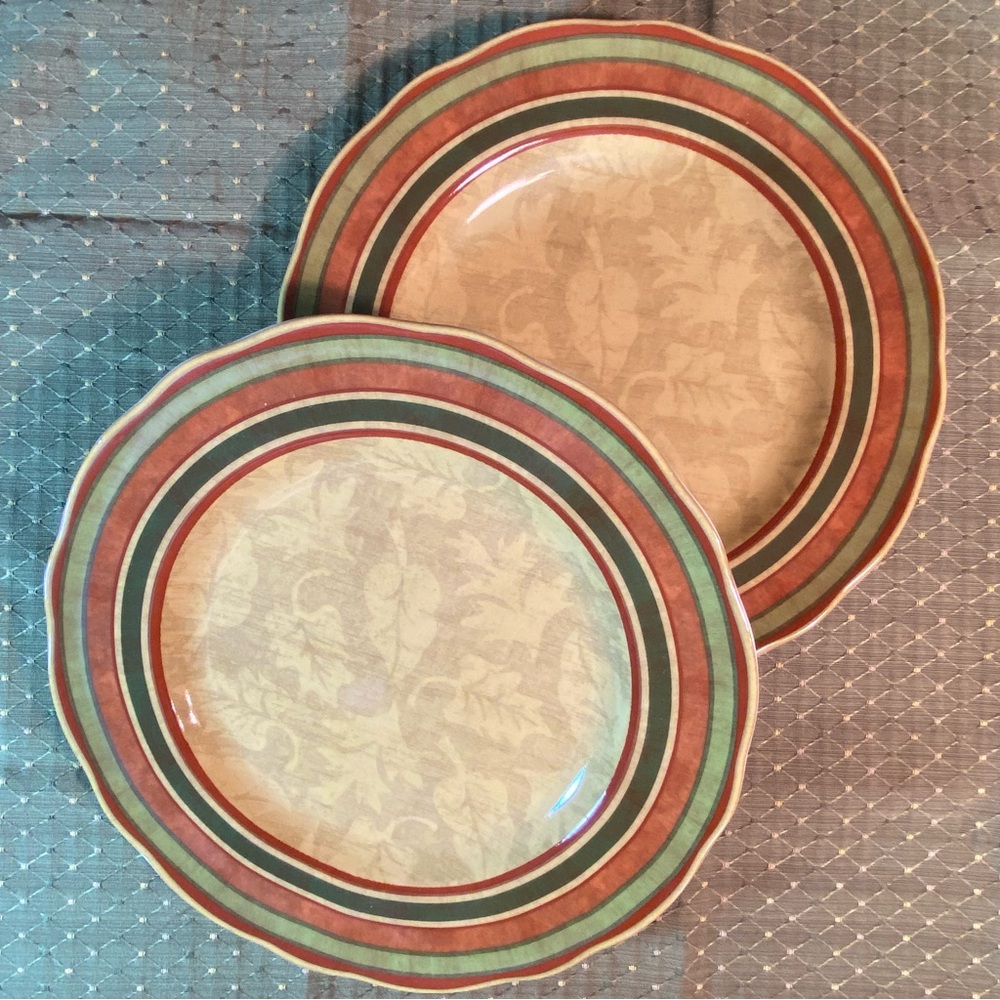 Brother Sister 2 Leaf Design Serving Plates